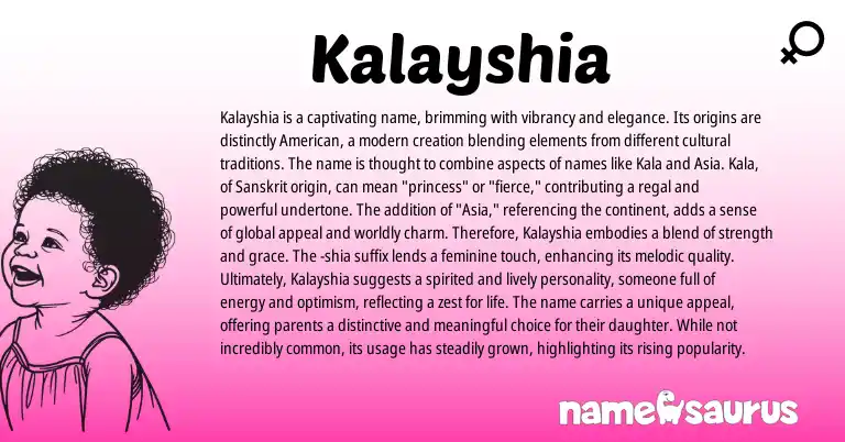 Infographic about Kalayshia name meaning, Kalayshia is a name from Other origin(s).
