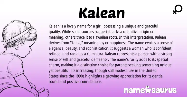 Infographic about Kalean name meaning, Kalean is a name from Other origin(s).