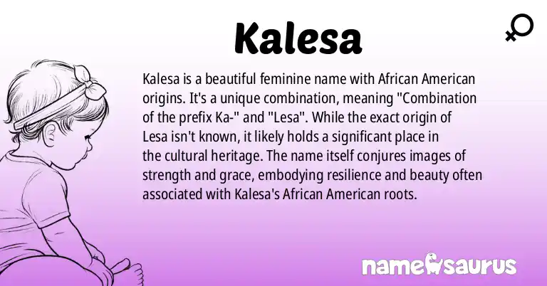 Infographic about Kalesa name meaning, Kalesa is a name from African American origin(s).