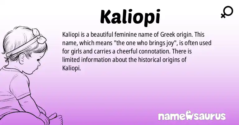 Infographic about Kaliopi name meaning, Kaliopi is a name from N/A origin(s).