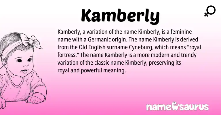 Infographic about Kamberly name meaning, Kamberly is a name from Old English, Germanic origin(s).