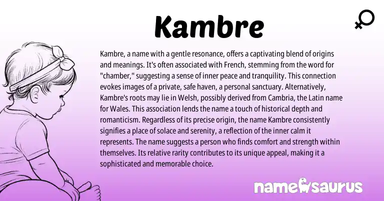 Infographic about Kambre name meaning, Kambre is a name from French origin(s).