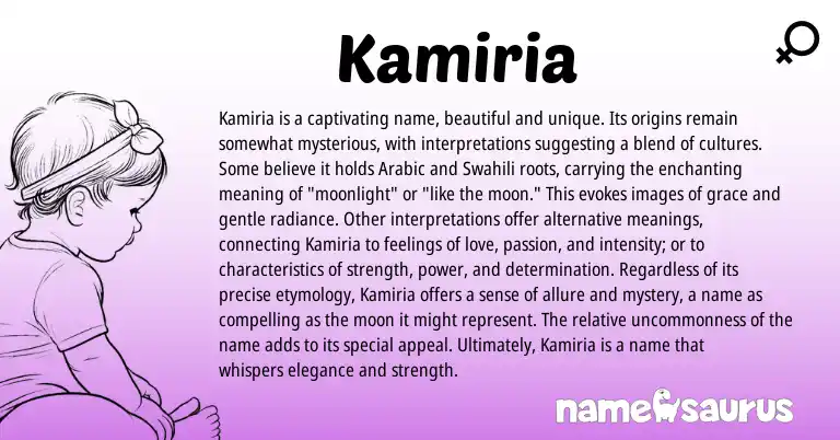 Infographic about Kamiria name meaning, Kamiria is a name from Other origin(s).