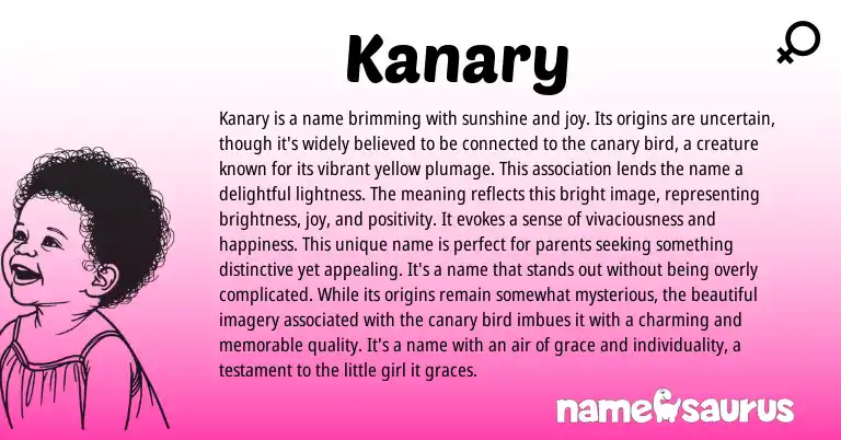 Infographic about Kanary name meaning, Kanary is a name from English origin(s).
