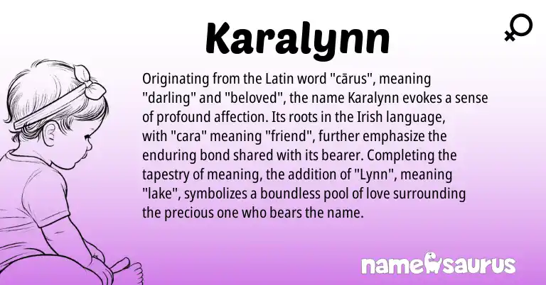 Infographic about Karalynn name meaning, Karalynn is a name from Irish, Latin origin(s).
