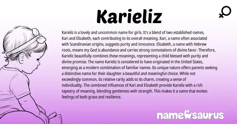 Infographic about Karieliz name meaning, Karieliz is a name from Other origin(s).