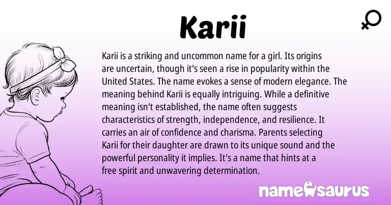 Infographic about Karii name meaning, Karii is a name from Other origin(s).