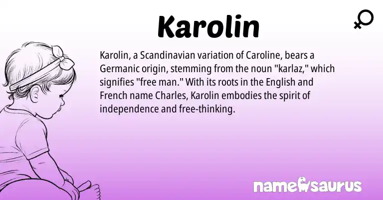 Infographic about Karolin name meaning, Karolin is a name from Scandinavian, English, French, Germanic origin(s).