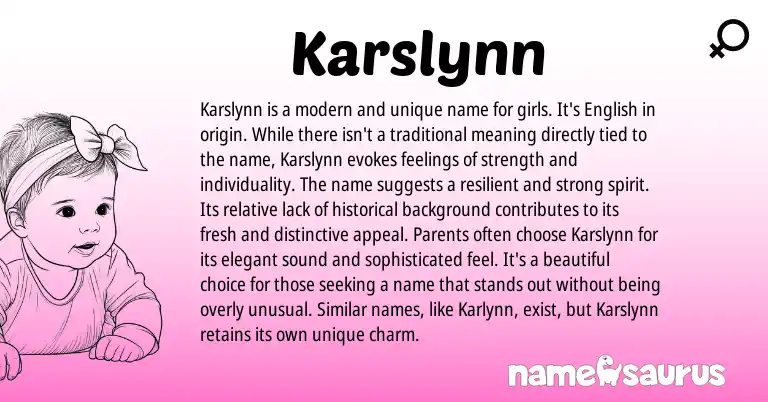 Infographic about Karslynn name meaning, Karslynn is a name from Other origin(s).