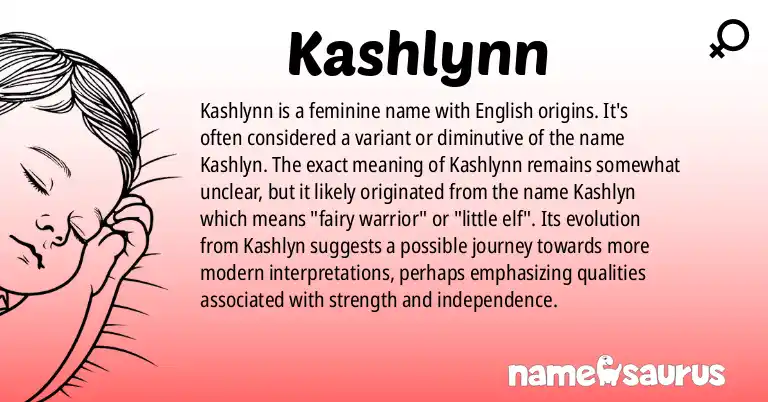 Infographic about Kashlynn name meaning, Kashlynn is a name from English origin(s).