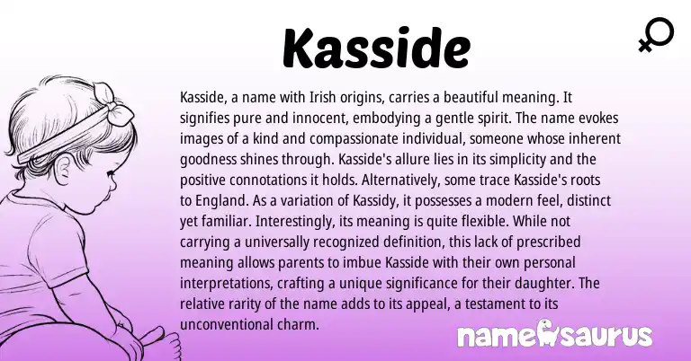 Infographic about Kasside name meaning, Kasside is a name from Irish origin(s).