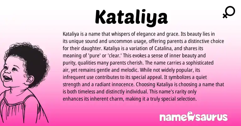 Infographic about Kataliya name meaning, Kataliya is a name from Other origin(s).