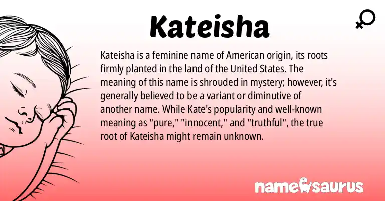 Infographic about Kateisha name meaning, Kateisha is a name from American origin(s).