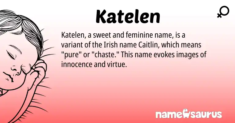 Infographic about Katelen name meaning, Katelen is a name from Irish origin(s).