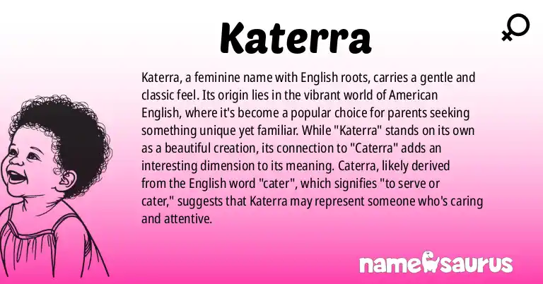 Infographic about Katerra name meaning, Katerra is a name from English (American) origin(s).