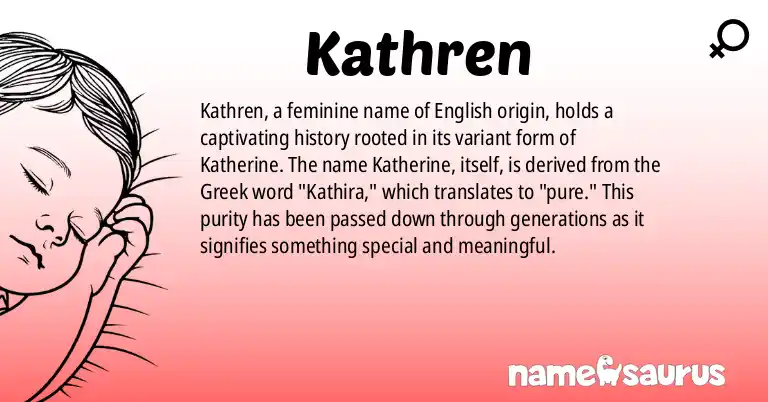 Infographic about Kathren name meaning, Kathren is a name from English origin(s).