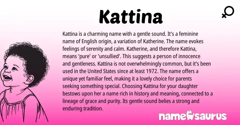 Infographic about Kattina name meaning, Kattina is a name from English origin(s).