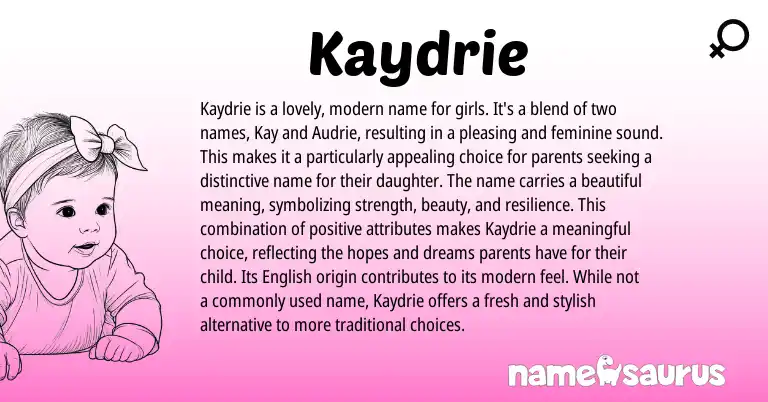 Infographic about Kaydrie name meaning, Kaydrie is a name from Other origin(s).