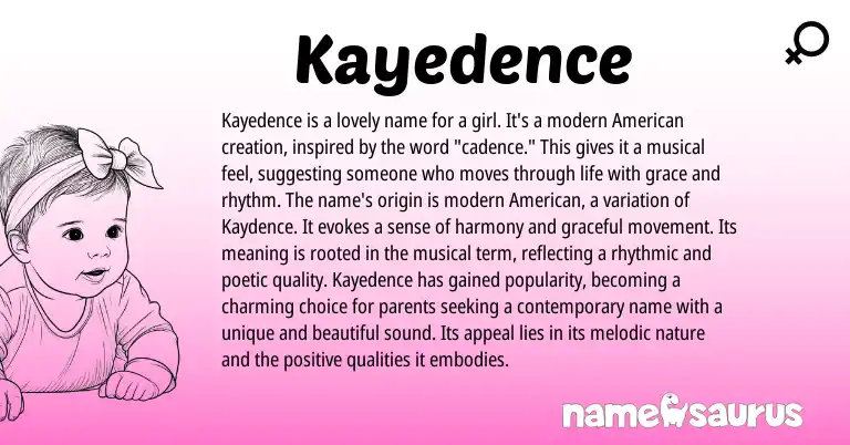 Infographic about Kayedence name meaning, Kayedence is a name from Other origin(s).