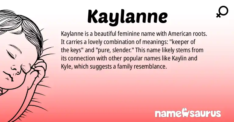 Infographic about Kaylanne name meaning, Kaylanne is a name from American origin(s).
