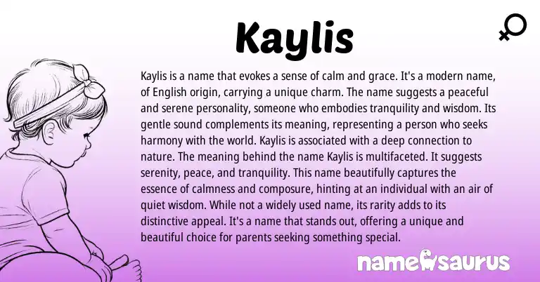 Infographic about Kaylis name meaning, Kaylis is a name from Hebrew origin(s).