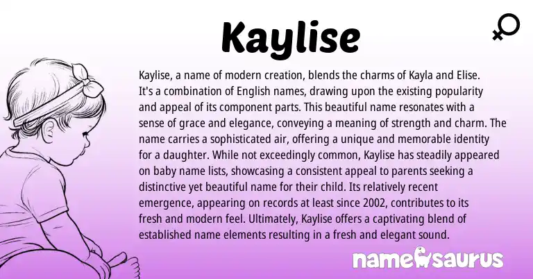 Infographic about Kaylise name meaning, Kaylise is a name from Other origin(s).