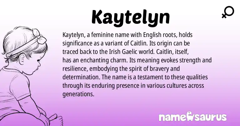 Infographic about Kaytelyn name meaning, Kaytelyn is a name from English origin(s).