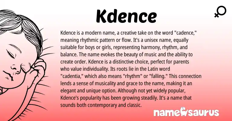 Infographic about Kdence name meaning, Kdence is a name from Other origin(s).