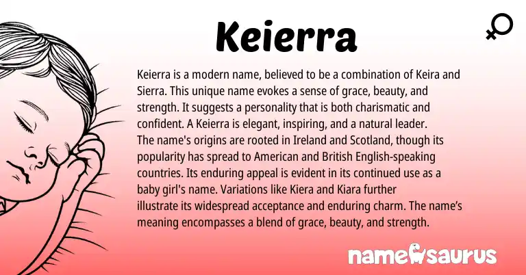 Infographic about Keierra name meaning, Keierra is a name from Other origin(s).