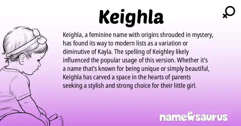 Infographic about Keighla name meaning, Keighla is a name from N/A origin(s).