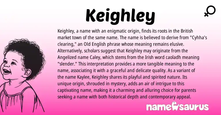 Infographic about Keighley name meaning, Keighley is a name from Irish, Old English, British origin(s).