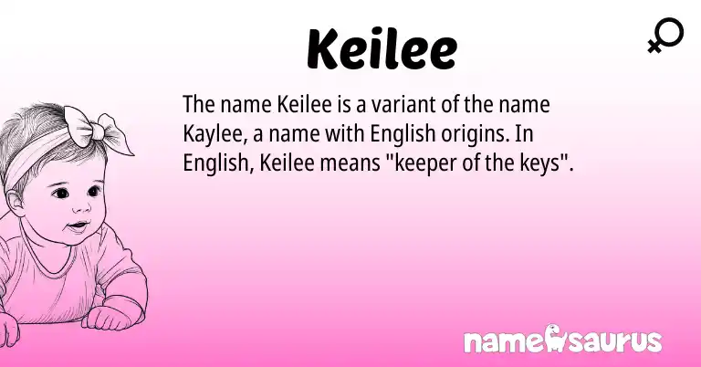 Infographic about Keilee name meaning, Keilee is a name from English origin(s).