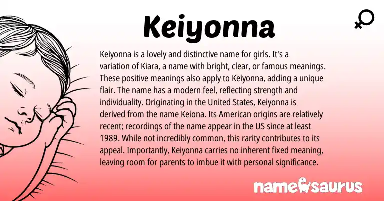 Infographic about Keiyonna name meaning, Keiyonna is a name from Other origin(s).