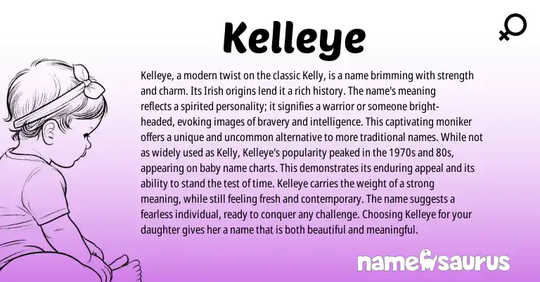Infographic about Kelleye name meaning, Kelleye is a name from English, Irish origin(s).