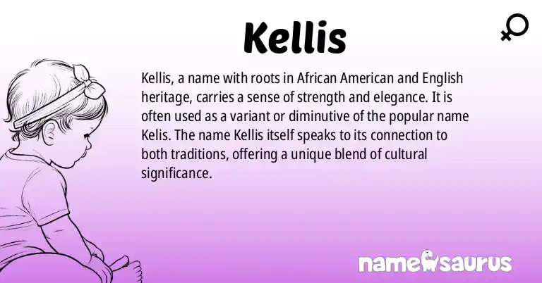 Infographic about Kellis name meaning, Kellis is a name from African American, English origin(s).