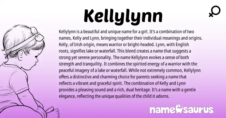 Infographic about Kellylynn name meaning, Kellylynn is a name from English, Irish origin(s).