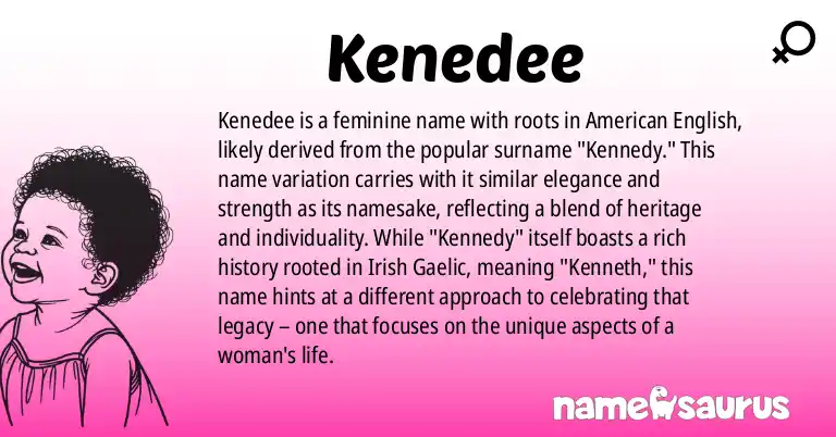 Infographic about Kenedee name meaning, Kenedee is a name from English (American) origin(s).