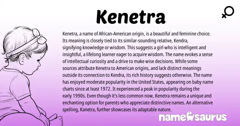 Infographic about Kenetra name meaning, Kenetra is a name from Other origin(s).