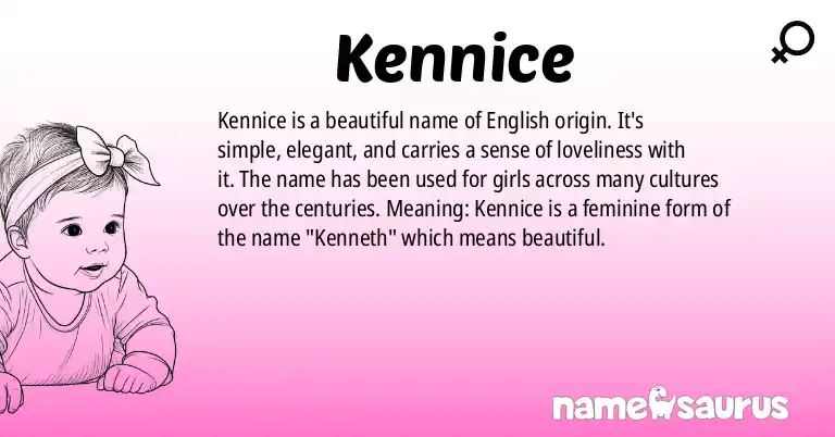 Infographic about Kennice name meaning, Kennice is a name from English origin(s).