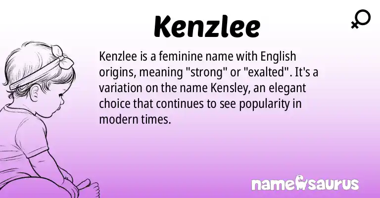 Infographic about Kenzlee name meaning, Kenzlee is a name from English origin(s).