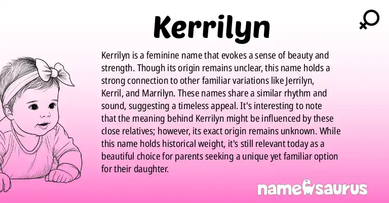 Infographic about Kerrilyn name meaning, Kerrilyn is a name from N/A origin(s).