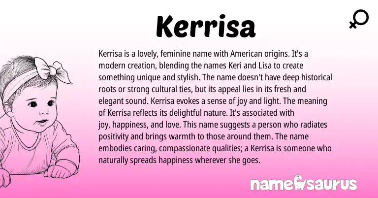 Infographic about Kerrisa name meaning, Kerrisa is a name from Other origin(s).