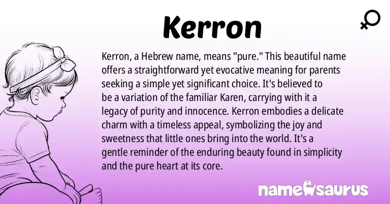Infographic about Kerron name meaning, Kerron is a name from Hebrew origin(s).