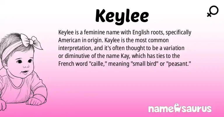 Infographic about Keylee name meaning, Keylee is a name from English (American) origin(s).