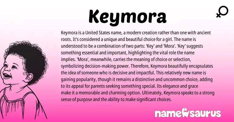 Infographic about Keymora name meaning, Keymora is a name from American origin(s).