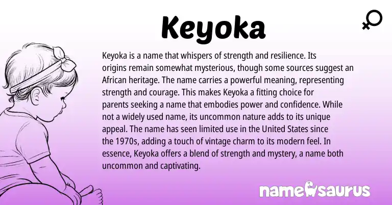 Infographic about Keyoka name meaning, Keyoka is a name from African origin(s).