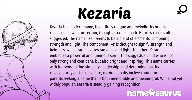 Infographic about Kezaria name meaning, Kezaria is a name from Other origin(s).
