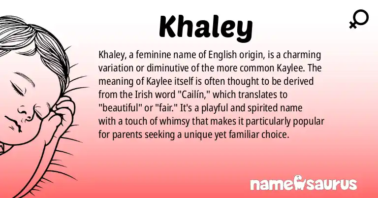 Infographic about Khaley name meaning, Khaley is a name from English origin(s).