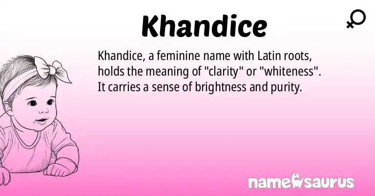 Infographic about Khandice name meaning, Khandice is a name from Latin origin(s).