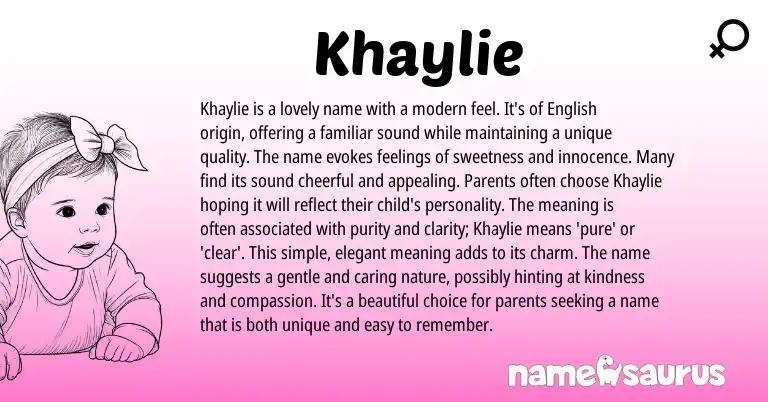 Infographic about Khaylie name meaning, Khaylie is a name from Other origin(s).